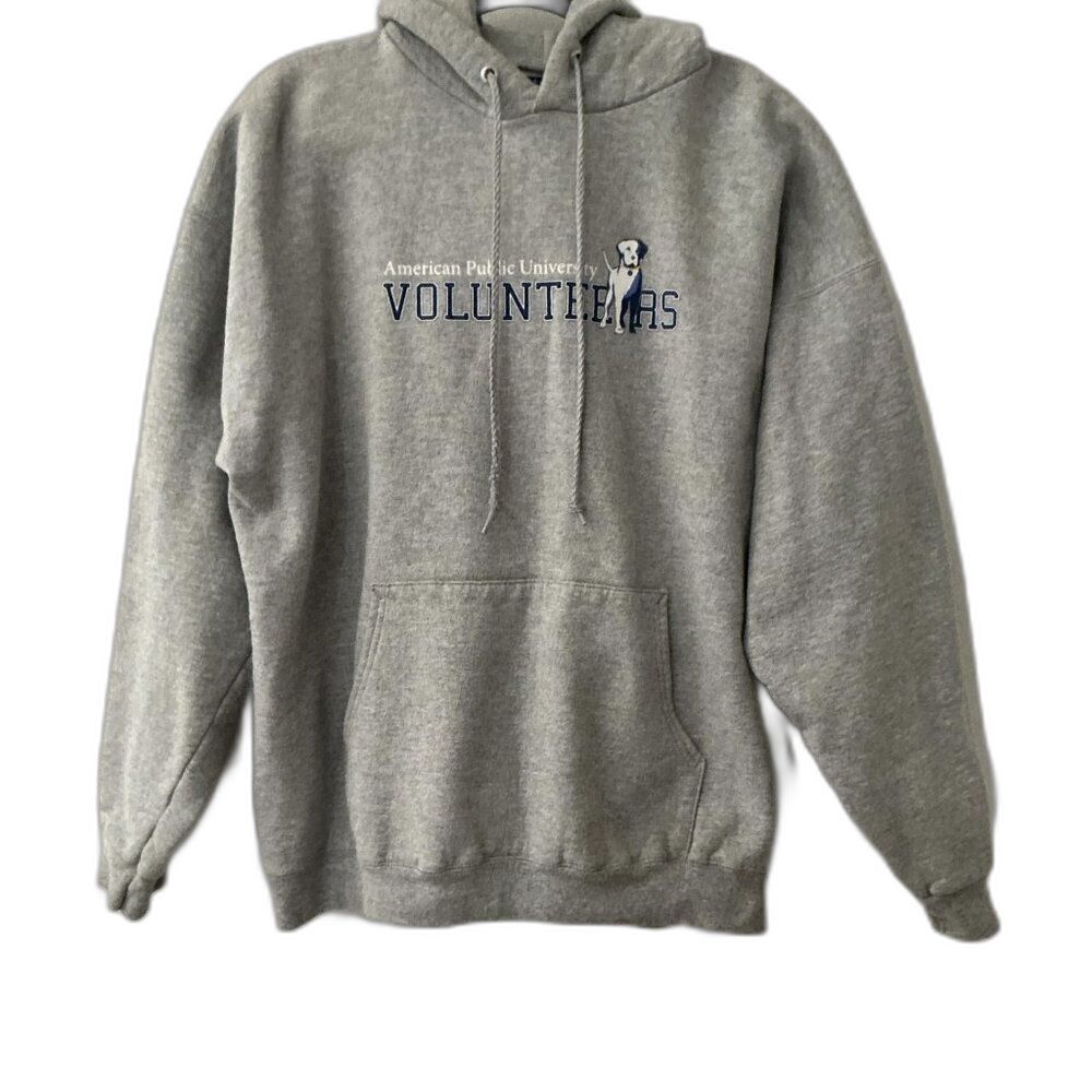Hanes Ultimate Cotton Grey APU Volunteers Mascot Pullover Hoodie - Size L Oversi